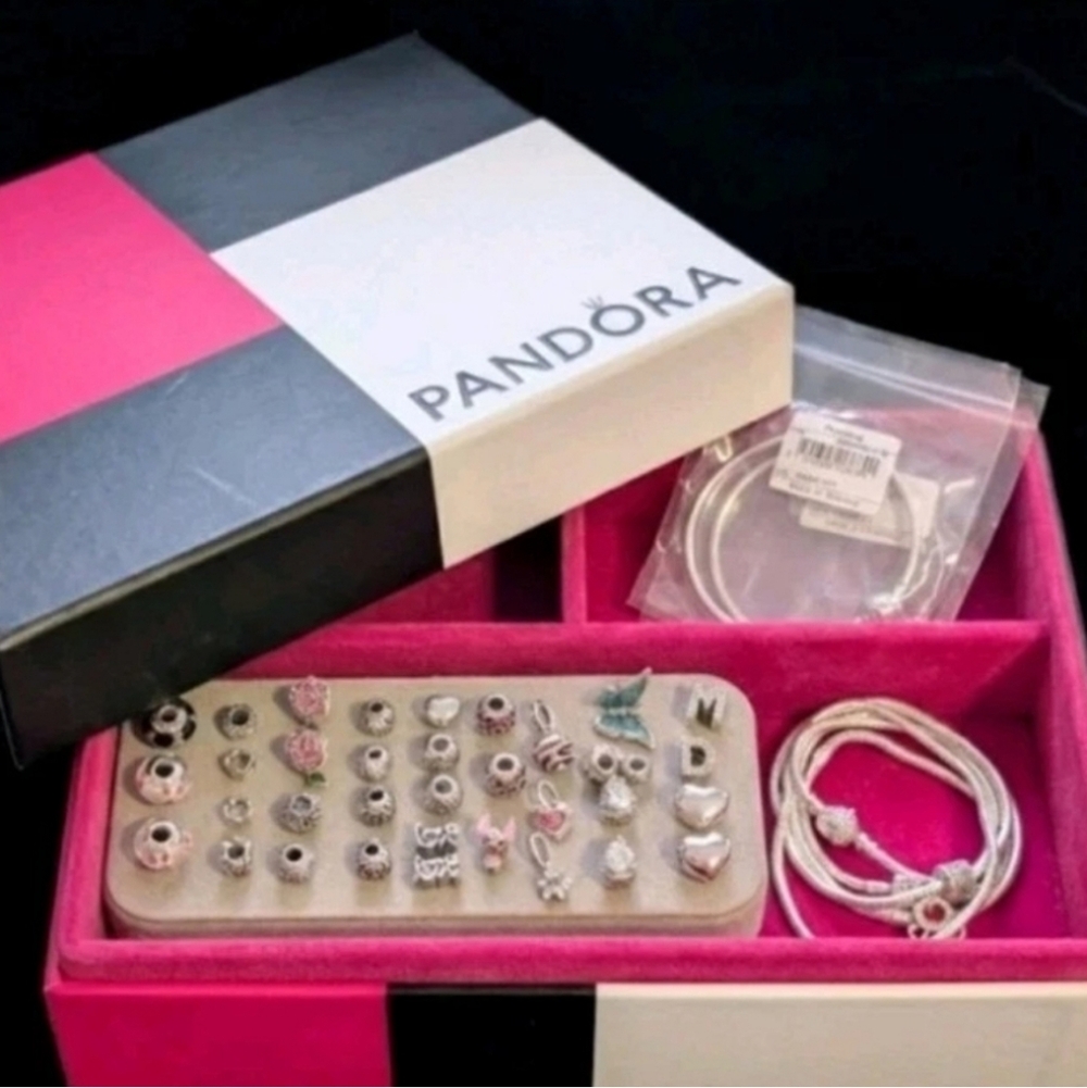 Pandora Bracelet & Mixed Charm Bundle -43pc Lot - Picture 11 of 11